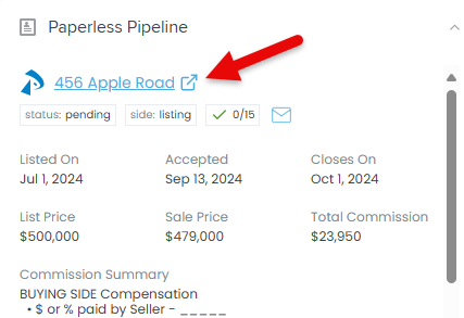 Close-up of the Paperless Pipeline embedded panel header inside Follow Up Boss