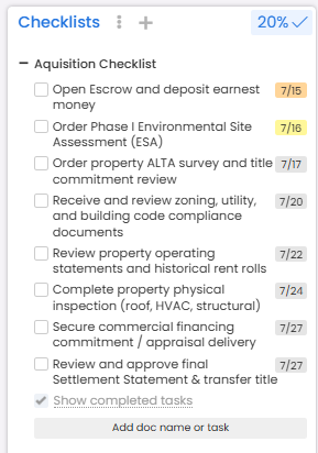 Checklist builder
