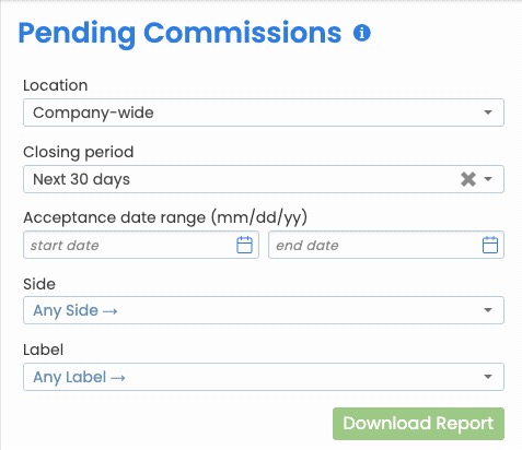 Detailed commission report