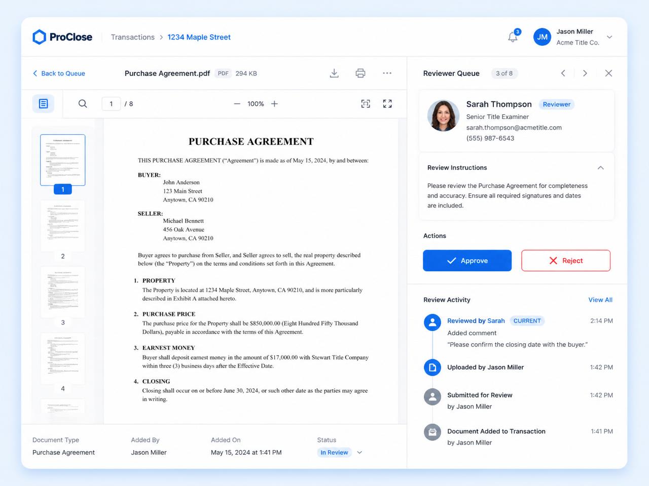 Document reviewer checking a file inside Paperless Pipeline