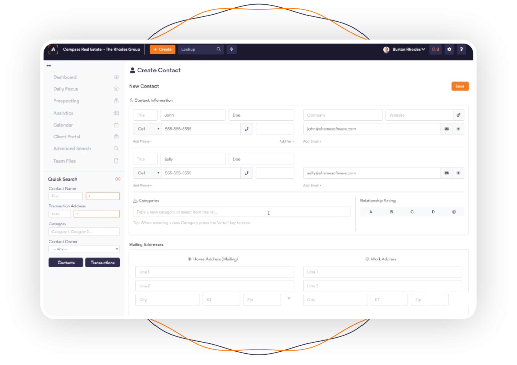 AFrame Software features screenshot