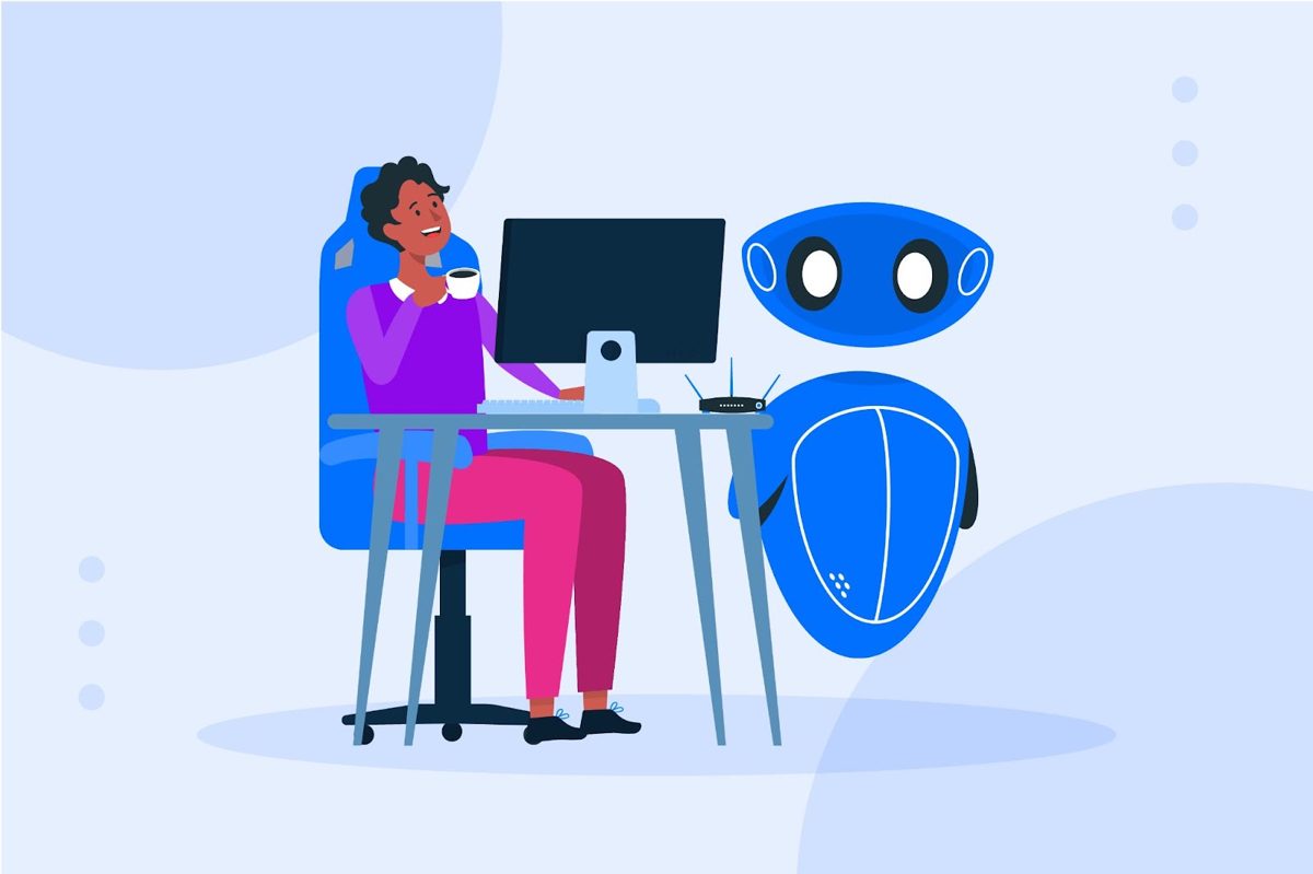 Broker reviewing AI-powered real estate data on a laptop