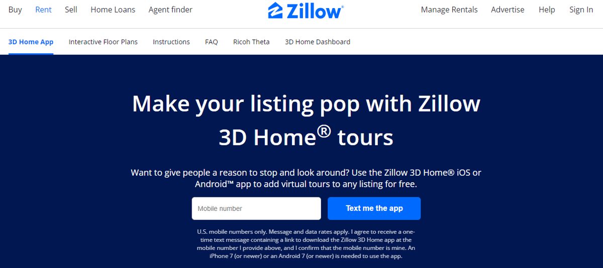 Zillow 3D Home interactive floor plan