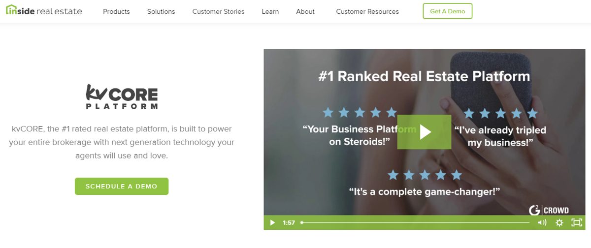kvCore dashboard for generating real estate squeeze pages