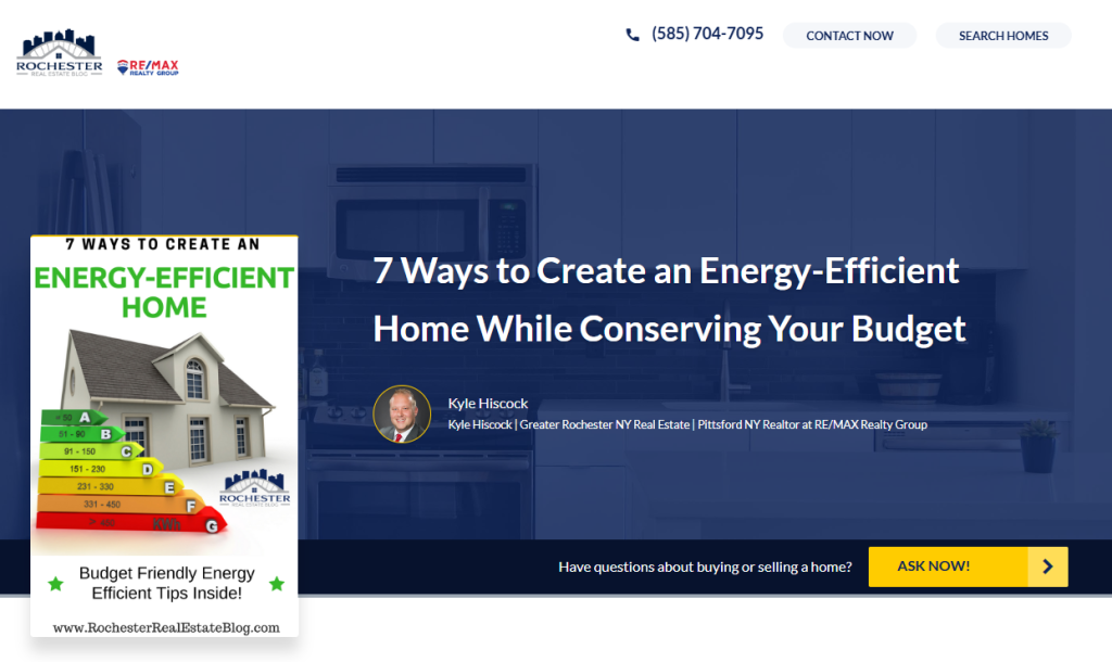 Example energy-efficient home blog