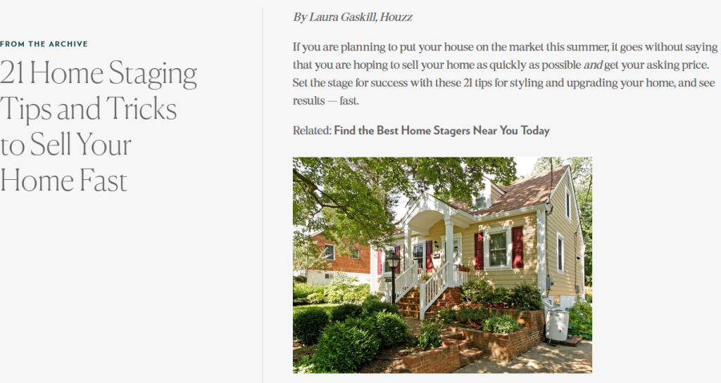 Example home staging blog