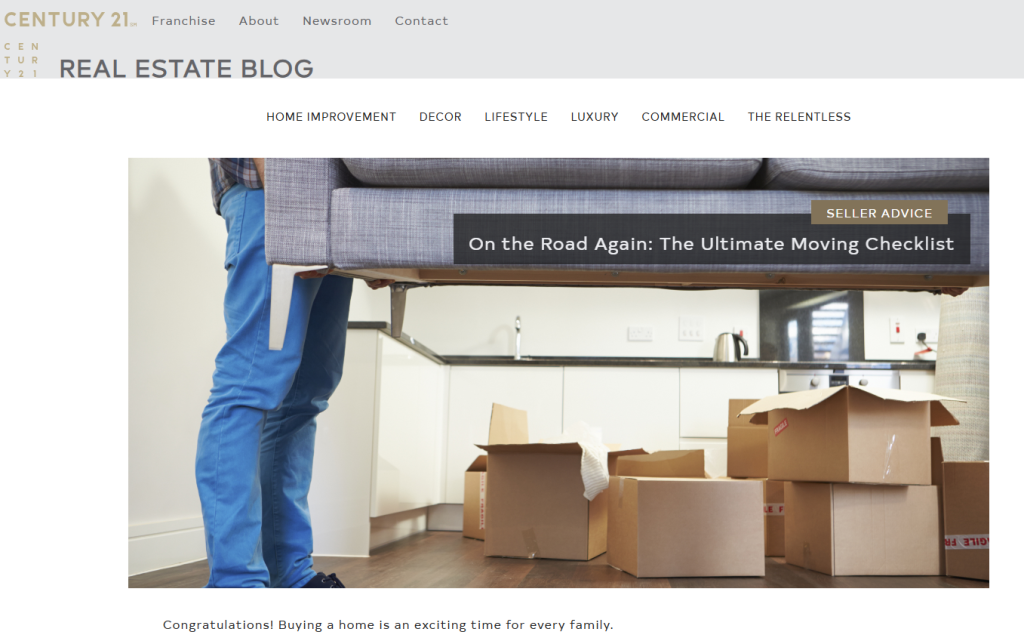Example moving checklist blog