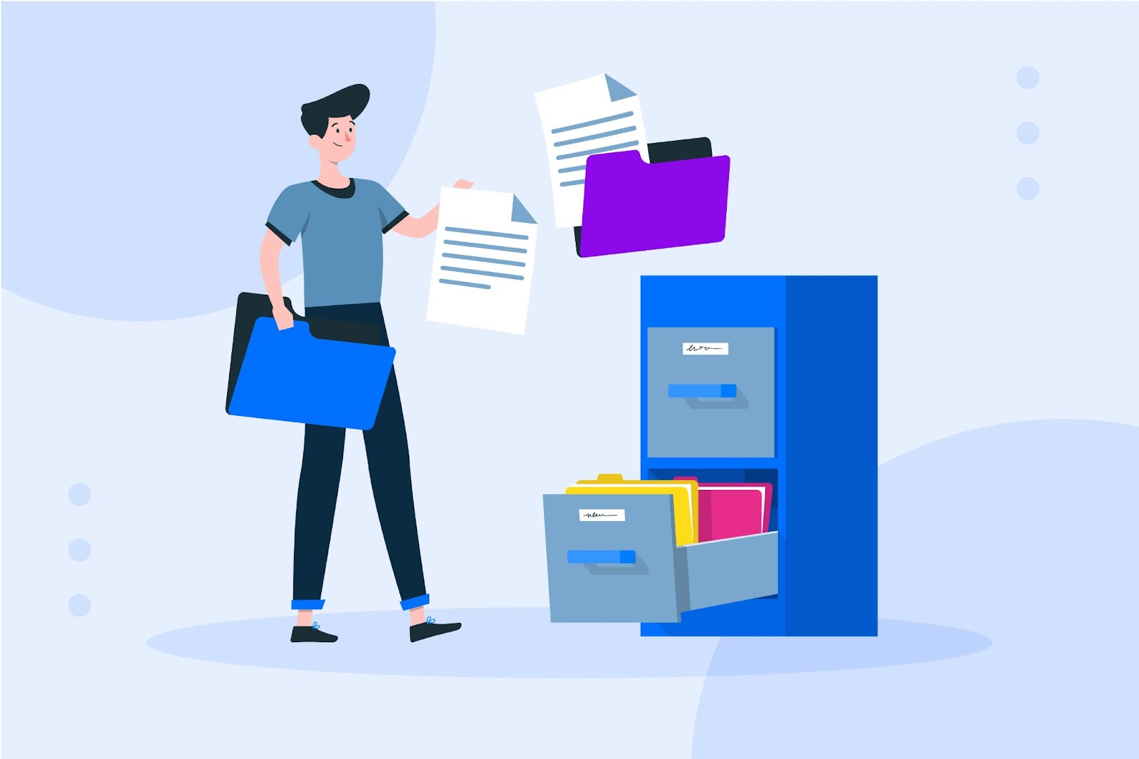 Sales transaction folder containing contracts and disclosures
