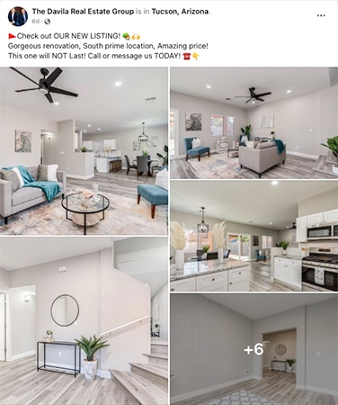 Davila Real Estate Group Facebook listing post