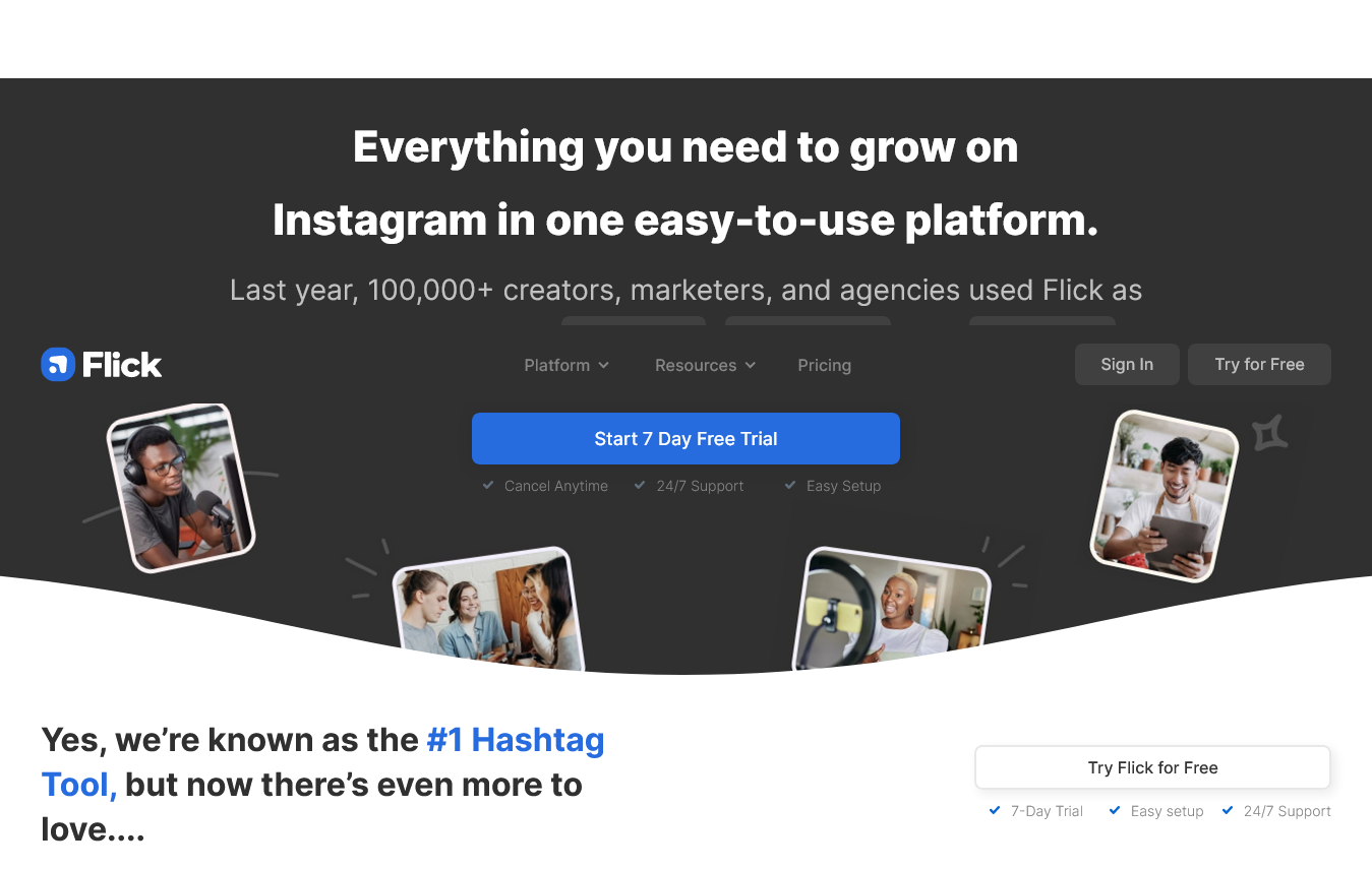 Flick hashtag tool screenshot