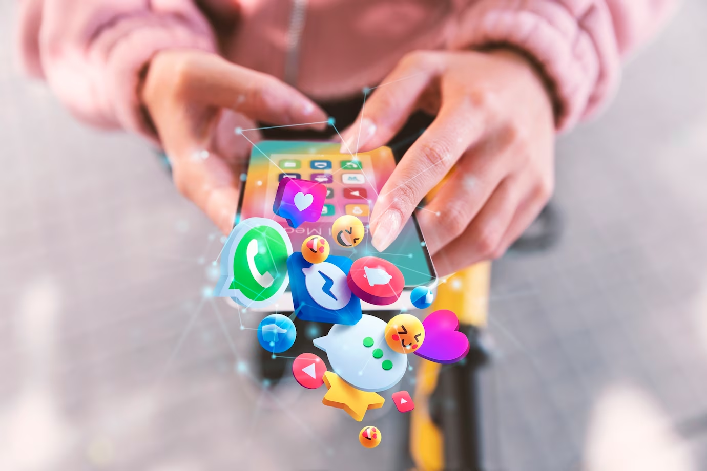 Hashtag symbol on a social media post