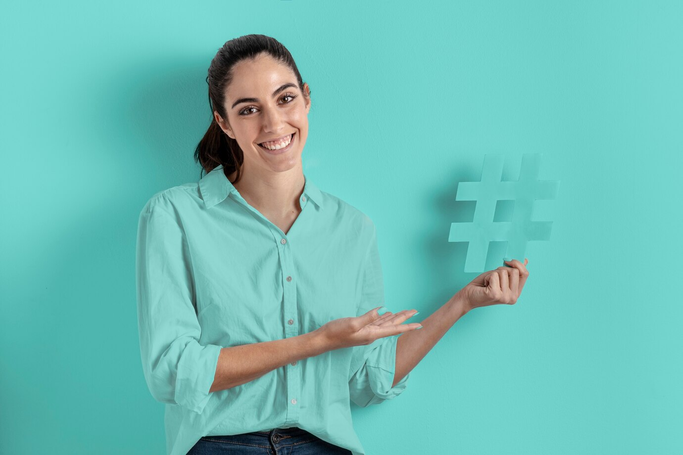 Example of a social media post using a focused set of hashtags