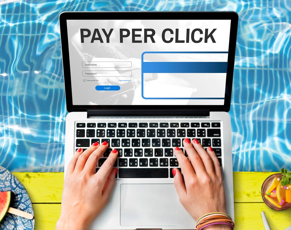 Pay-per-click advertising graphic concept