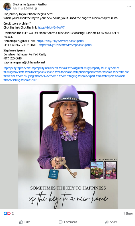 Stephanie Spann Facebook lead generation example