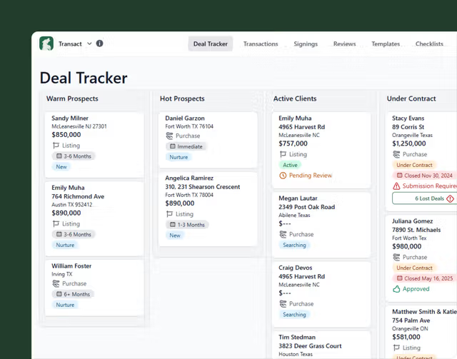 Lone Wolf transaction management interface