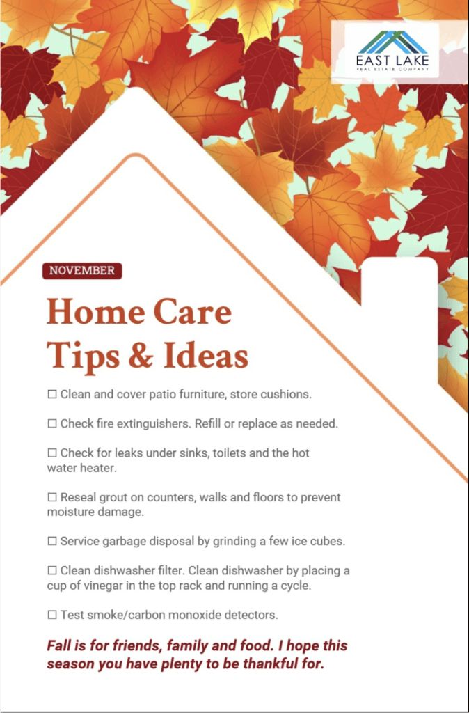 Direct mail flyer from East Leake Real Estate Company with homeowner tips