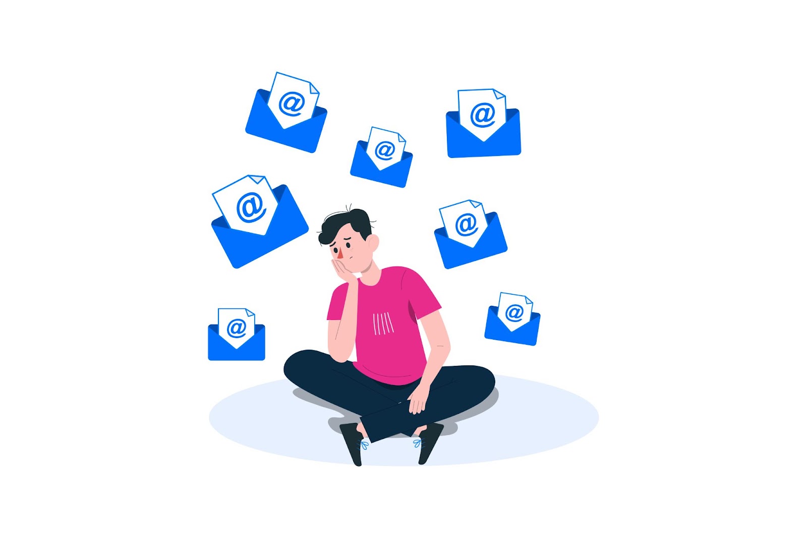 Illustration of a full email inbox needing organization