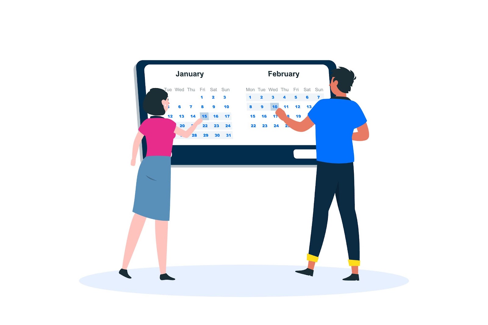 Digital calendar with scheduled time blocks for real estate tasks