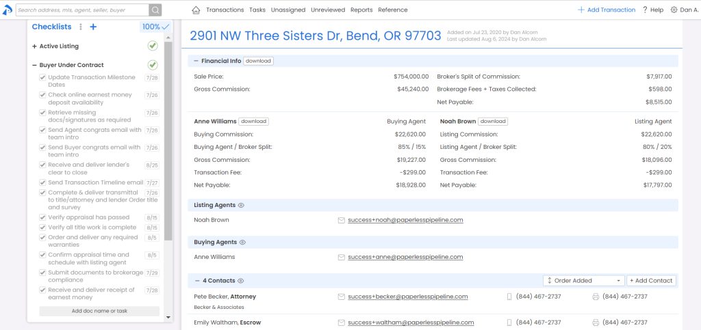 Paperless Pipeline commission module screenshot
