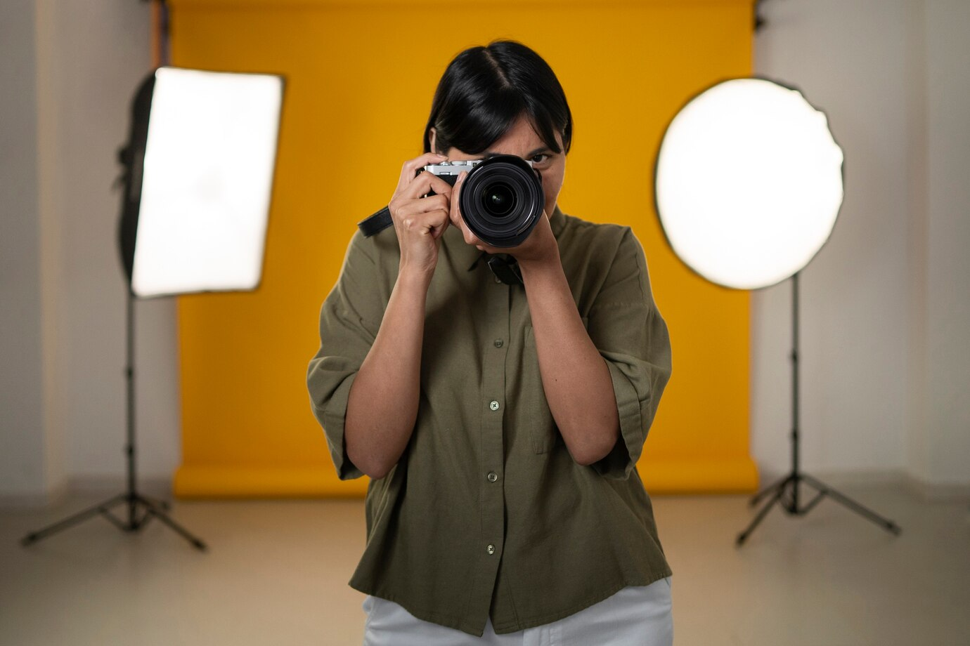Professional photographer at work
