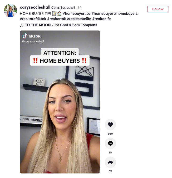 Educational TikTok video from real estate creator Carys Eccleshall