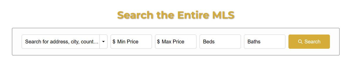 Advanced property search filters on the Houses of the Main Line website