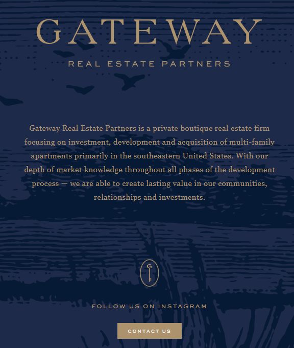 About page of the Gateway Real Estate Partners website