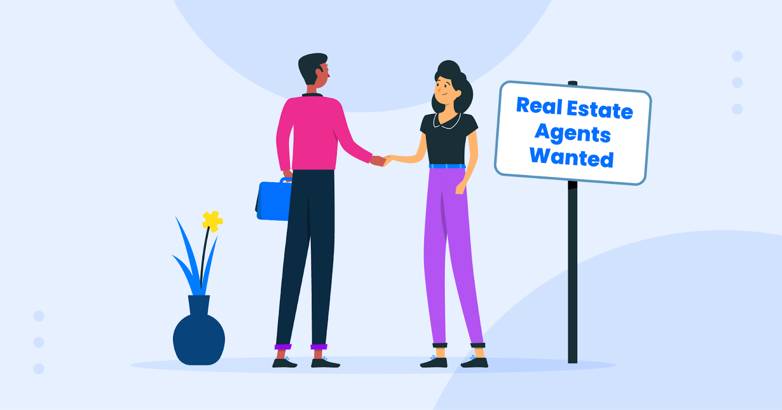 Broker meeting prospective real estate agents for recruiting