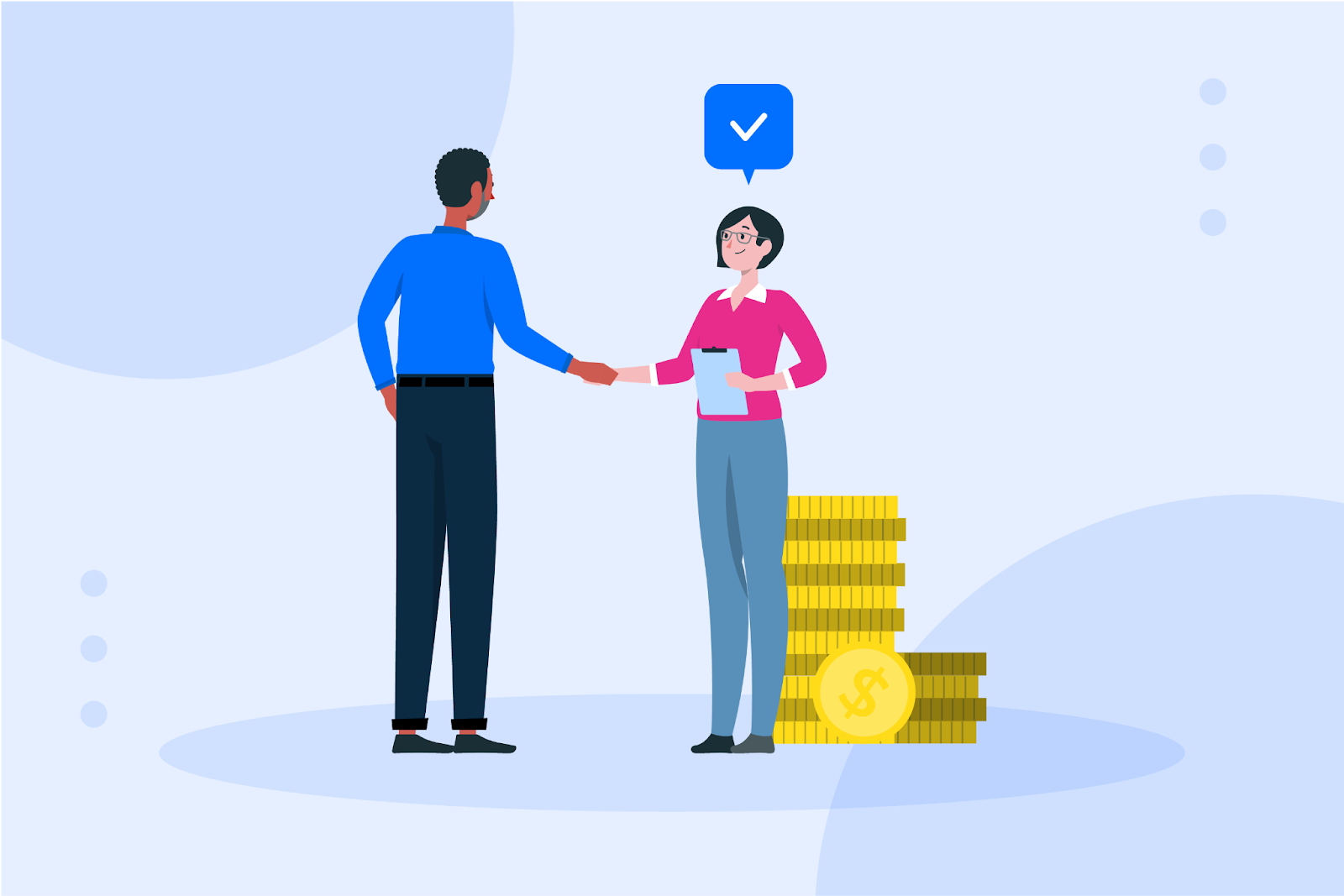 Handshake illustration representing agent retention