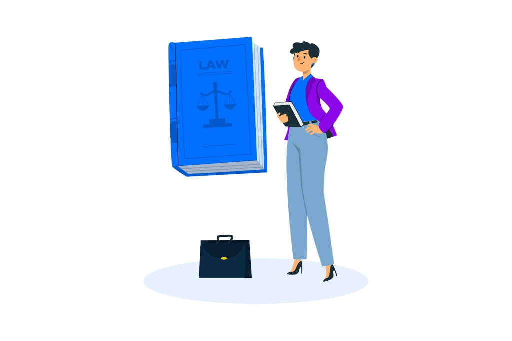 Broker reviewing real estate compliance documents and laws