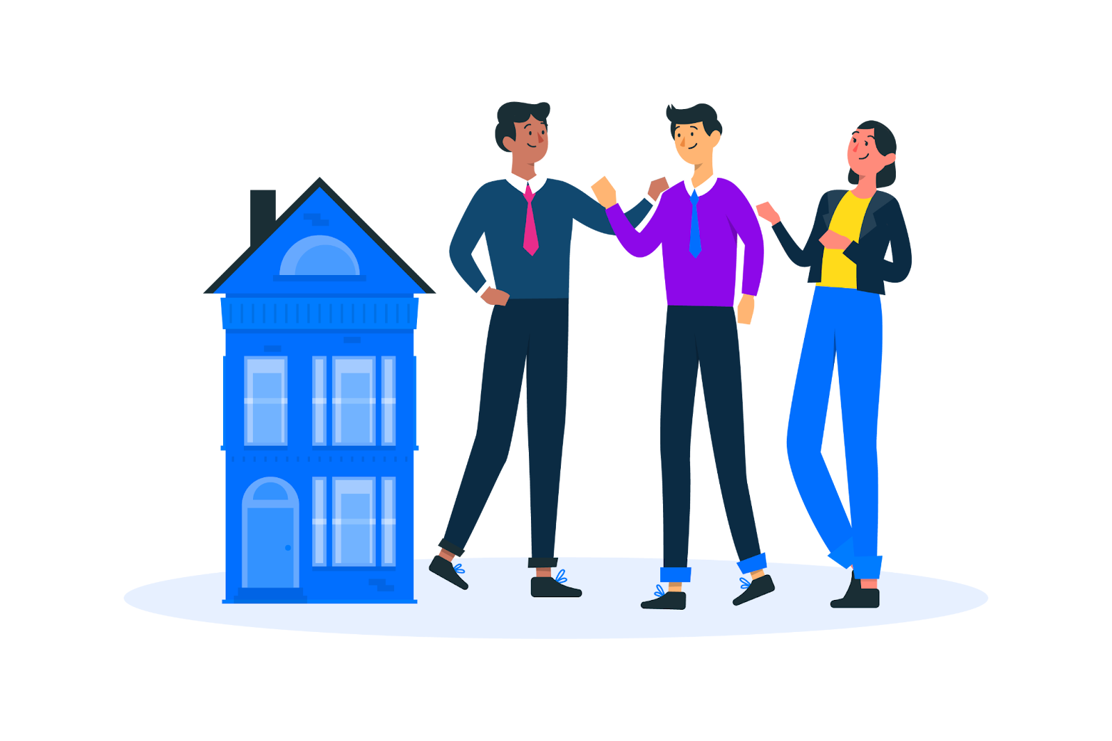 Real estate team meeting around a table