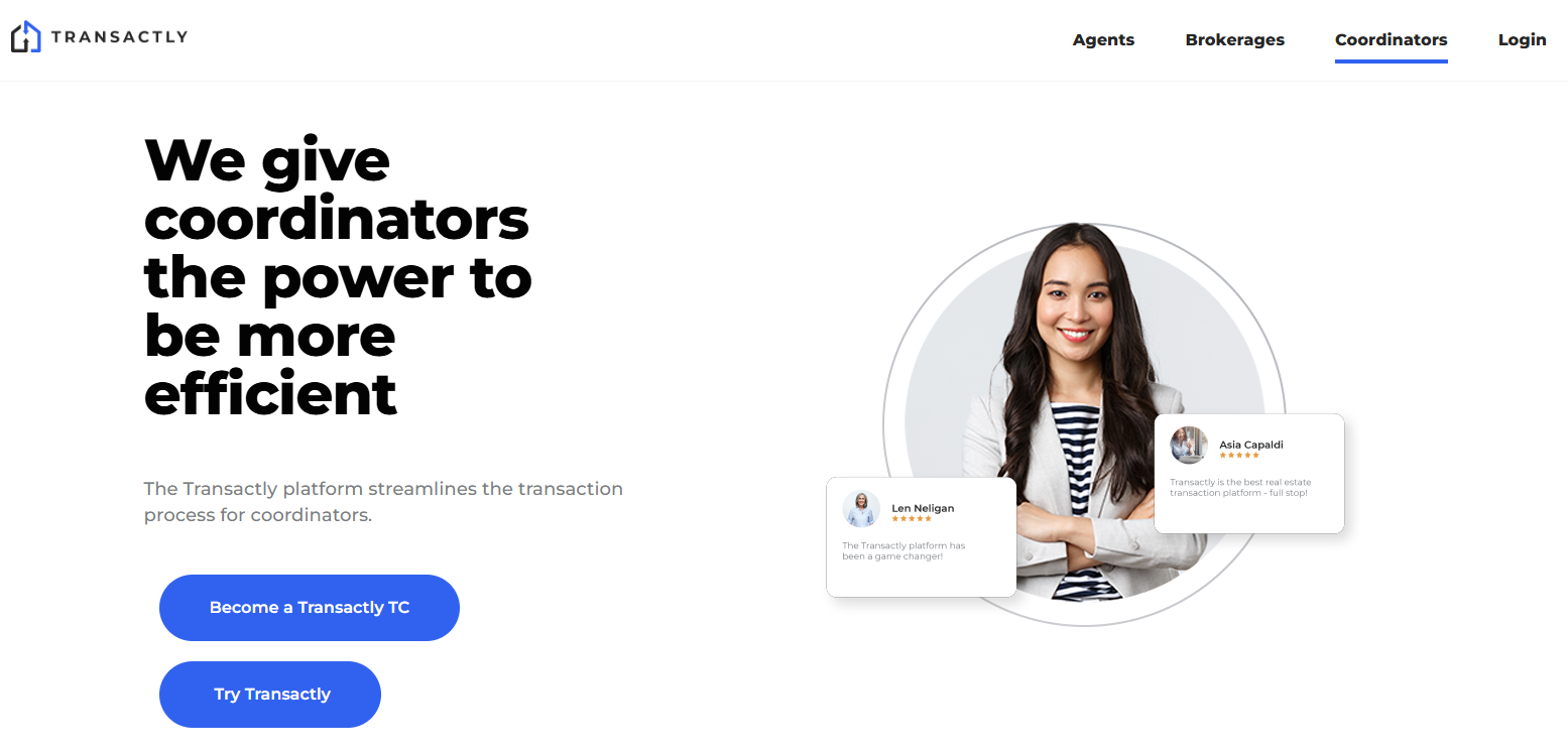 Transactly transaction coordinator service screenshot