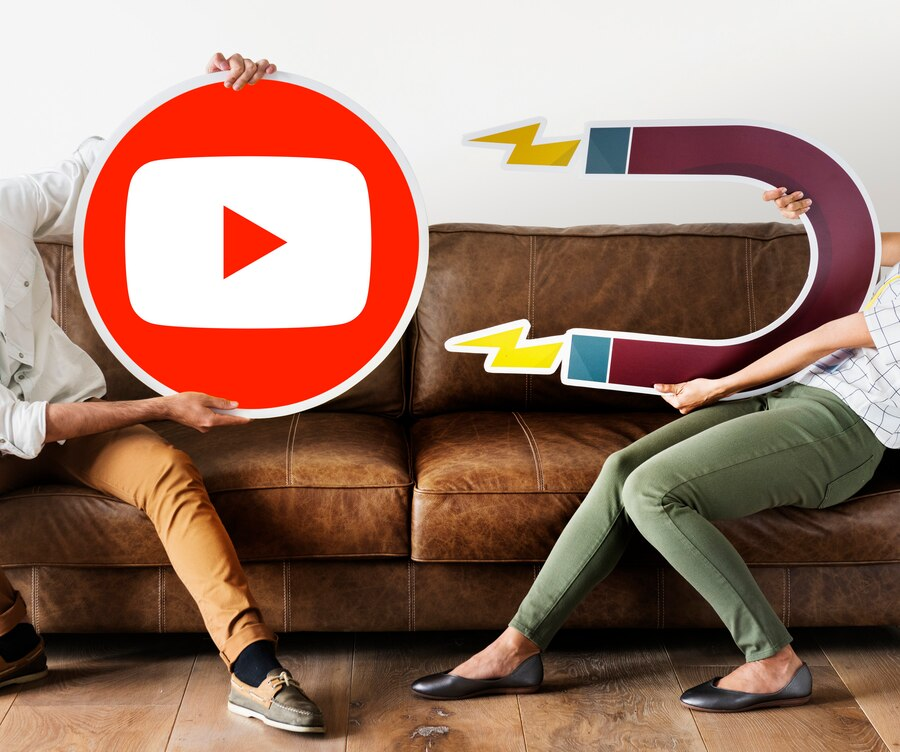 People holding YouTube icon for CTAs